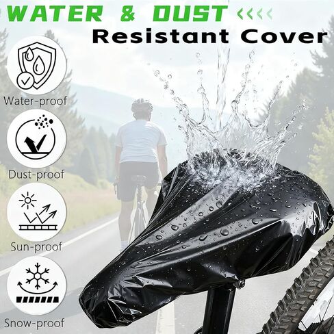 غطاء مقعد دراجة جل عالمي، وسادة مبطنة مريحة لركوب الدراجات في الأماكن المغلقة والخارجية، دراجات الطرق الجبلية، بيلوتون، التمرين (11 بوصة × 10 بوصة) in Kuwait