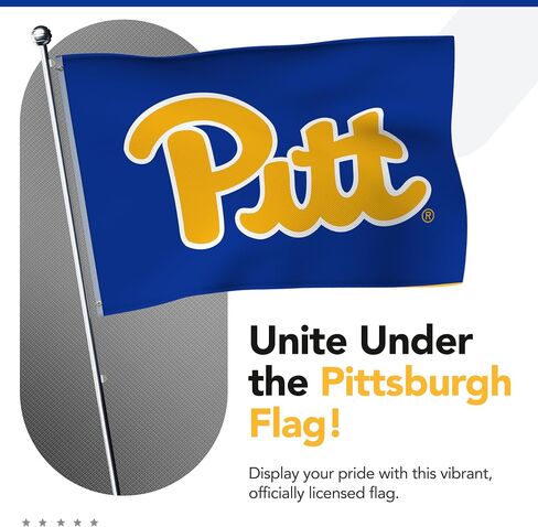 علم مطبوع من Pittsburgh Panthers College Sports - مرخص من الرابطة الوطنية لرياضة الجامعات - نايلون - لافتة مدرسية (أزرق داكن) (3 × 5 بوصات) in Kuwait