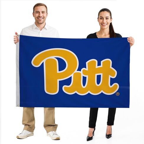 علم مطبوع من Pittsburgh Panthers College Sports - مرخص من الرابطة الوطنية لرياضة الجامعات - نايلون - لافتة مدرسية (أزرق داكن) (3 × 5 بوصات) in Kuwait