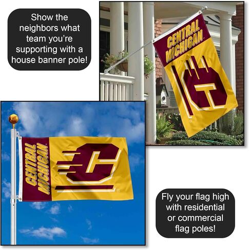 CMU Chippewas علم ذهبي 3x5 in Kuwait