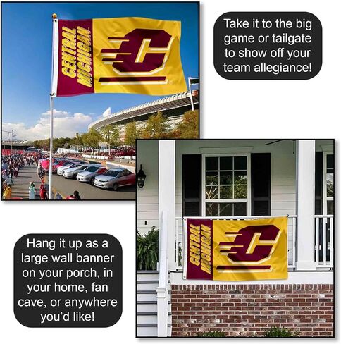 CMU Chippewas علم ذهبي 3x5 in Kuwait