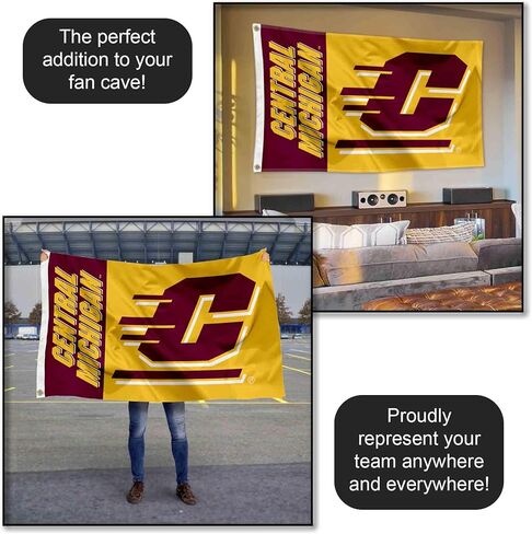 CMU Chippewas علم ذهبي 3x5 in Kuwait