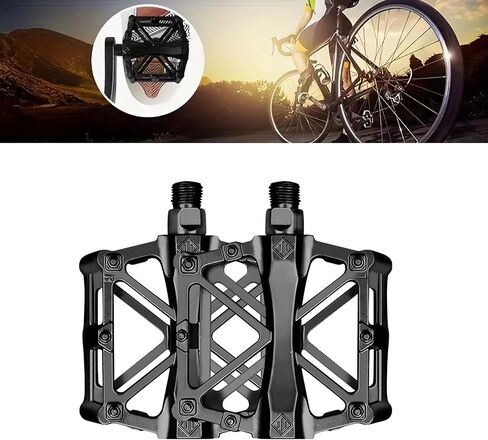 Bike Pedals of 9/16 Inch, Professional Mountain and Road Bike Flat Pedal, 2 Sealed Bearings, Wide Platform, Lightweight Bicycle Pedals in Saudi Arabia