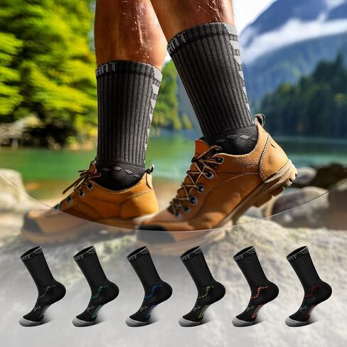Men Running Socks,Athletic Crew Socks Compression Breathable for Men Sports Hiking Cushioned Footbed Arch Support in Saudi Arabia