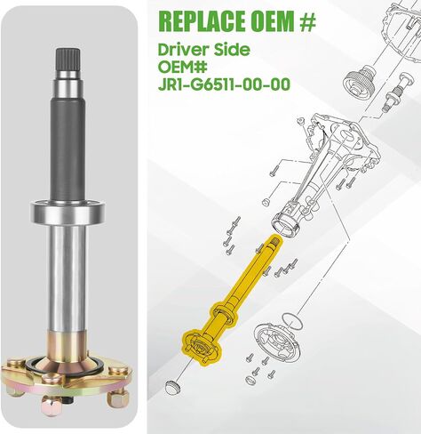 10L0L Golf Cart Rear Axle Shaft Assembly (Short) Driver Side Rear Axle Replacement OEM# JW2-G6520-01 JW1-G4156-00 JW1-F2176-09 JW1-F53T0-09, Fits for Yamaha G29 Electric Golf Cart 2007-2016 in Saudi Arabia