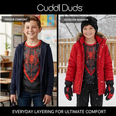 Cuddl Duds Boys Thermal Underwear Set - Spiderman, Pokemon, Minecraft, Super Mario Designs - Kids Long John Base Layer in Saudi Arabia