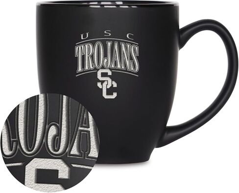 Rico Industries NCAA Tribute 15oz Laser Engraved Matte Black Ceramic Bistro Mug - For Hot or Cold Drinks in Saudi Arabia