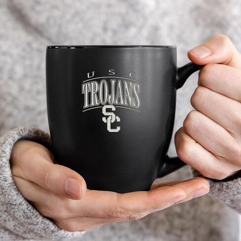 Rico Industries NCAA Tribute 15oz Laser Engraved Matte Black Ceramic Bistro Mug - For Hot or Cold Drinks in Saudi Arabia