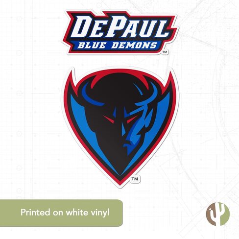 Desert Cactus DePaul University Sticker Blue Demons Vinyl Decal Laptop Water Bottle Car Scrapbook (4 Inch Set V1) in Saudi Arabia