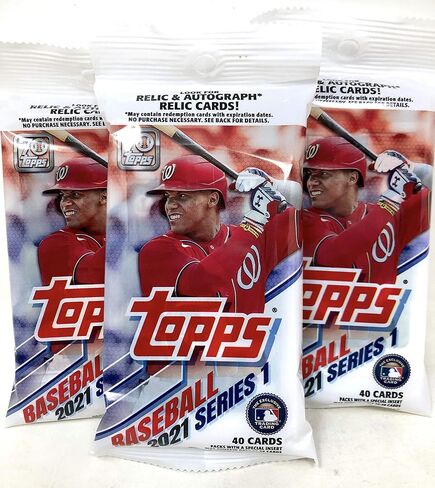 MLB Topps 2021 Series 1 Baseball مجموعة من 3 حزم قيمة لبطاقات التداول [40 بطاقة في كل حزمة] in Saudi Arabia
