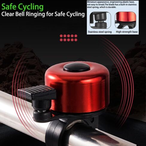 Bicycle Bell,Bicycle Accessories,Easy Installation, Loud Ringing Sound,for Mountain Road Bike Scooter Ebike,Red in Saudi Arabia