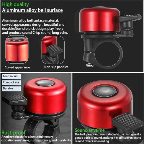 Bicycle Bell,Bicycle Accessories,Easy Installation, Loud Ringing Sound,for Mountain Road Bike Scooter Ebike,Red in Saudi Arabia