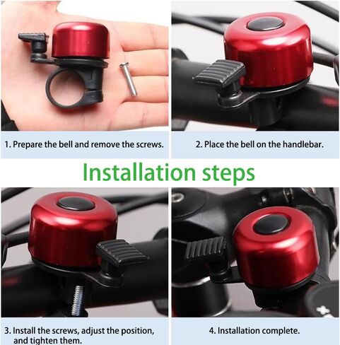 Bicycle Bell,Bicycle Accessories,Easy Installation, Loud Ringing Sound,for Mountain Road Bike Scooter Ebike,Red in Saudi Arabia