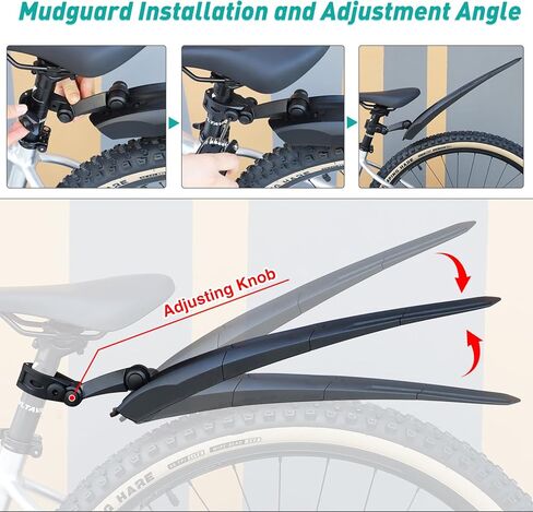 حاجز الدراجة، واقي الطين العالمي سريع التفكيك للدراجات لجميع الدراجات الجبلية/دراجات الطريق/MTB، مناسب للأحجام 24-29 بوصة (الحاجز الخلفي) in Kuwait