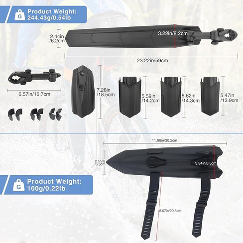 حاجز الدراجة، واقي الطين العالمي سريع التفكيك للدراجات لجميع الدراجات الجبلية/دراجات الطريق/MTB، مناسب للأحجام 24-29 بوصة (الحاجز الخلفي) in Kuwait