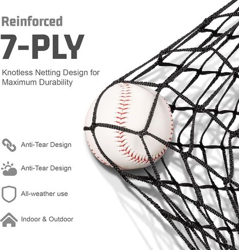 Storgem 6'X6' شبكة تدريب البيسبول اللينة، شبكة بيسبول محمولة للضرب، والضرب، والنصب والميدان، مع حقيبة حمل، ومنطقة الضرب وإطار القوس، رائعة للأطفال والشباب البالغين in Kuwait