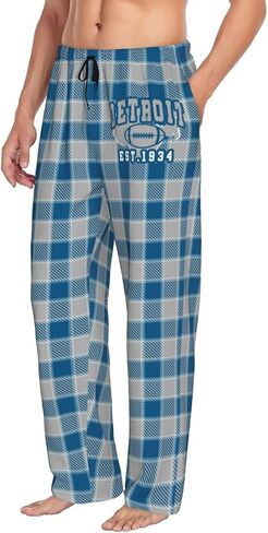 Men's Pajama Pants Comfy Lightweight Plaid Drawstring Pajama Lounge Sleep Pants with Pockets in Saudi Arabia