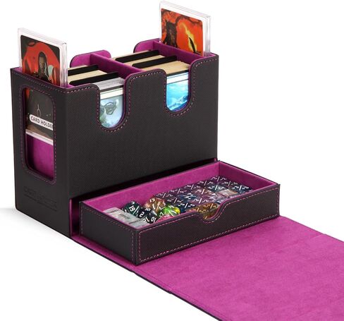 MTG Deck Box,Commander Deck box,Double Storage Box with 2 Commander Display & 1 Removable Dice Tray, Fits 200+ Double-Sleeved Card Storage.Card deck box for CCG TCG Sports (DARK-BLUE) in Saudi Arabia
