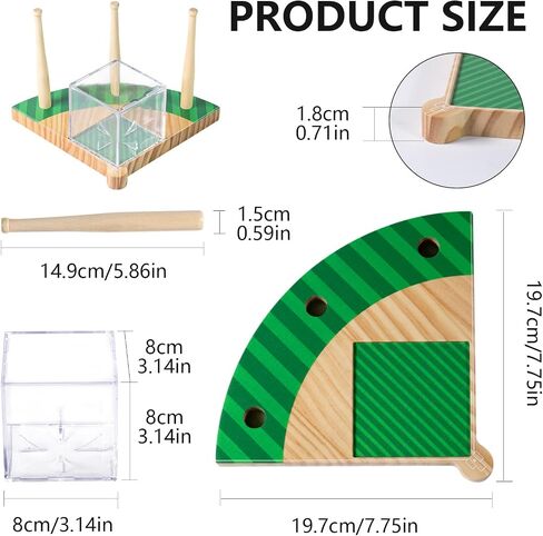 Baseball Ring Holder, Championship Ring and Baseball Display Case, Stadium Design Homeplate Stacked, Sports Ring Holder for Gifts, Home Decor (Green) in Saudi Arabia