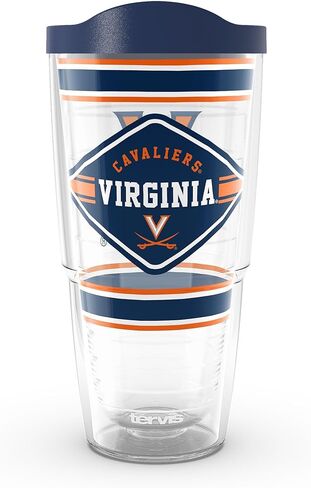 Tervis Virginia Cavaliers - أول سلسلة مصنوعة في الولايات المتحدة الأمريكية كوب سفر معزول بجدار مزدوج يحافظ على المشروبات باردة وساخنة، 24oz، كلاسيكي in Saudi Arabia