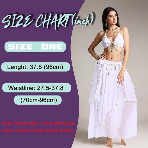 Belly Dance Skirt with Coins Chiffon Wrap Skirt for Women Hand-Sewn Metallic Coins Skirts Stage Performance & Yoga in Saudi Arabia