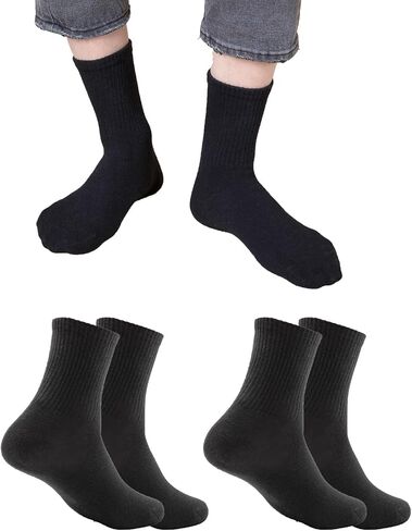 Crew Socks for Men Women Ribbed Mid Calf Everyday Athletic Casual Work Gym Travel Basics in Saudi Arabia