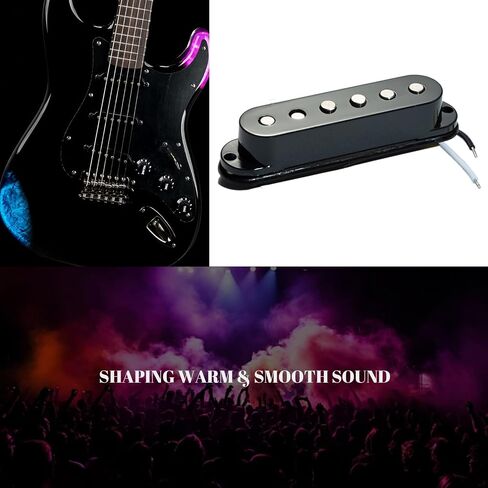 Pro ST Staggered Vintage Alnico 5 Single Coil Middle/50mm Pickup 5.6K for Strat Style Electric Guitar,Black in Kuwait