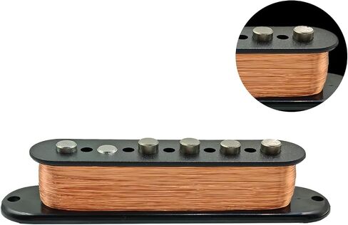 Pro ST Staggered Vintage Alnico 5 Single Coil Middle/50mm Pickup 5.6K for Strat Style Electric Guitar,Black in Kuwait