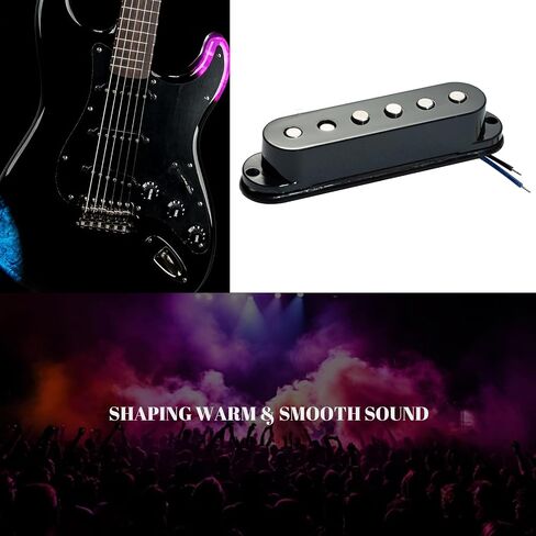 Pro ST Staggered Vintage Alnico 5 Single Coil Middle/50mm Pickup 5.6K for Strat Style Electric Guitar,Black in Kuwait