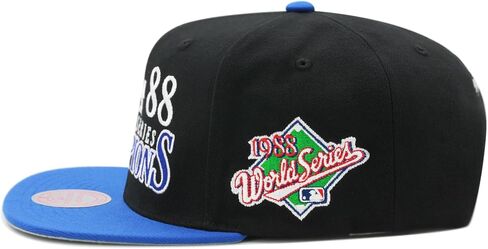 Mitchell & Ness Los Angeles Dodgers World Series Champions Snapback Hat Cap Cooperstown - Black/Royal in Saudi Arabia
