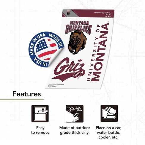 Desert Cactus University of Montana Sticker Grizzlies UM Griz UMont Vinyl Decals Laptop Water Bottle Car Scrapbook T5 (Type 5-1) in Saudi Arabia