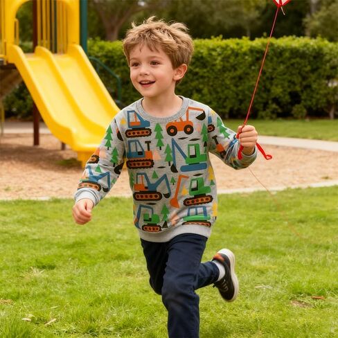 Boys Cotton Crewneck Sweatshirt Size 2-10 Years Toddler Boys Kid Graphic Shirts in Saudi Arabia