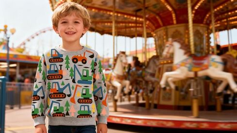 Boys Cotton Crewneck Sweatshirt Size 2-10 Years Toddler Boys Kid Graphic Shirts in Saudi Arabia