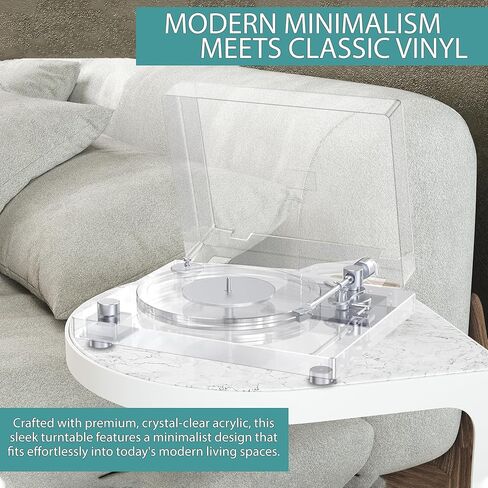 Record Player,Vinyl Record Player,Vintage Turntable with Bluetooth 5.3 | Wireless Vinyl Streaming & Belt-Drive System | Premium Carbon Tonearm, Built-in Preamp, 33⅓/45 RPM in Kuwait