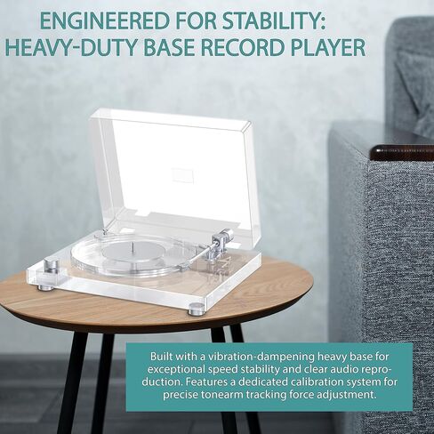 Record Player,Vinyl Record Player,Vintage Turntable with Bluetooth 5.3 | Wireless Vinyl Streaming & Belt-Drive System | Premium Carbon Tonearm, Built-in Preamp, 33⅓/45 RPM in Kuwait