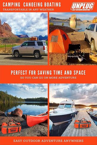 حقيبة UNPLUG Ultimate Adventure | حقيبة مقاومة للماء شديدة التحمل 1680D | حقيبة دفل كبيرة للسفر يمكن استخدامها للتخييم أو ركوب الدراجات النارية أو القوارب أو الصيد in Kuwait