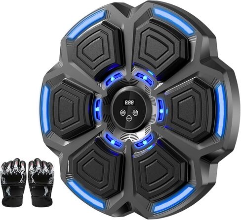 Music Boxing Machine, Smart Music Boxing Machine for Adults Kids, Bluetooth Wall Mount Boxing Trainer with LED Target Pad and Gloves, Boxing Workout Equipment for Home, Office, Gym (Upgrade) in Saudi Arabia