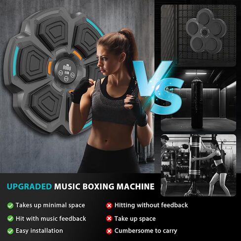 Music Boxing Machine, Smart Music Boxing Machine for Adults Kids, Bluetooth Wall Mount Boxing Trainer with LED Target Pad and Gloves, Boxing Workout Equipment for Home, Office, Gym (Upgrade) in Saudi Arabia