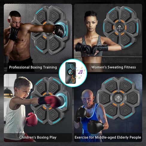 Music Boxing Machine, Smart Music Boxing Machine for Adults Kids, Bluetooth Wall Mount Boxing Trainer with LED Target Pad and Gloves, Boxing Workout Equipment for Home, Office, Gym (Upgrade) in Saudi Arabia