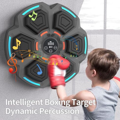 Music Boxing Machine, Smart Music Boxing Machine for Adults Kids, Bluetooth Wall Mount Boxing Trainer with LED Target Pad and Gloves, Boxing Workout Equipment for Home, Office, Gym (Upgrade) in Saudi Arabia