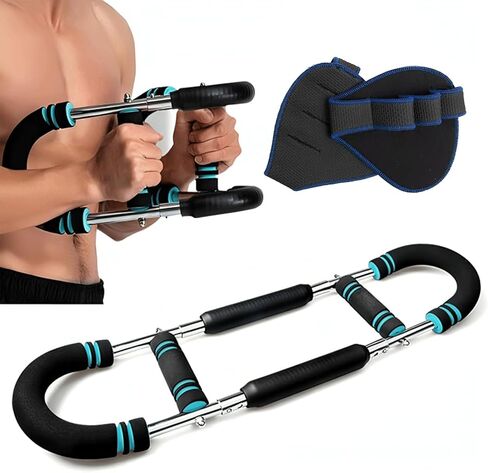 Twister Arm Trainer & 1 Pair Grip pad ,60-100lb Adjustable Chest & Arm Workout Tool with 2 Spring & Training Poster for Men & Women,Muscle Builder & Strength Training for Arms, Chest in Saudi Arabia