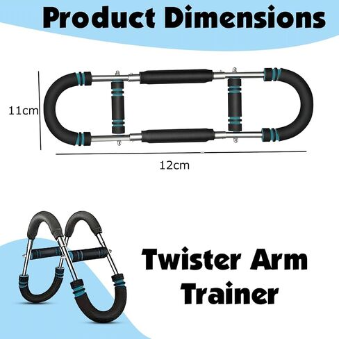Twister Arm Trainer & 1 Pair Grip pad ,60-100lb Adjustable Chest & Arm Workout Tool with 2 Spring & Training Poster for Men & Women,Muscle Builder & Strength Training for Arms, Chest in Saudi Arabia