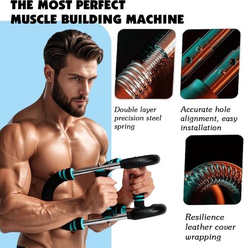 Twister Arm Trainer & 1 Pair Grip pad ,60-100lb Adjustable Chest & Arm Workout Tool with 2 Spring & Training Poster for Men & Women,Muscle Builder & Strength Training for Arms, Chest in Saudi Arabia