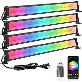 MEIKEE 42W Wall Washer Lights, RGBCW Smart APP Waterproof Outdoor LED Strip Light Bar, RGB Color Changing Dimmable DJ Stage Lighting for Christmas Halloween Birthday Party 4 Pack in Saudi Arabia