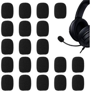 20 قطعة من أغطية الميكروفون صغيرة الحجم، أغطية إسفنجية للميكروفون، تقليل الضوضاء ومنع الضوضاء، سهلة الاستبدال، مناسبة لميكروفون سماعة الرأس (أسود) in Kuwait