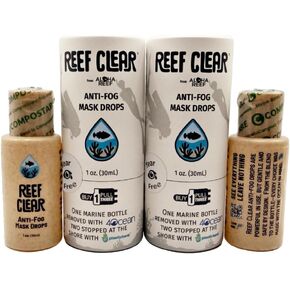 (2-Pack) Powerful Anti-Fog Mask Drops Supporting 3X Plastic Clean-Up for Each Bottle. Tear-Free, Plant-Sourced, Reef-Safe, in a Bio-Plastic Bottle for Snorkeling, Scuba Diving, and More. in Saudi Arabia
