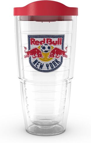كوب سفر Tervis MLS New York Red Bulls - الشعار الأساسي مصنوع في الولايات المتحدة الأمريكية بجدار مزدوج معزول يحافظ على المشروبات باردة وساخنة، 24oz، كلاسيكي in Saudi Arabia