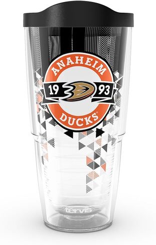 Tervis NHL Anaheim Ducks - كوب سفر معزول بجدار مزدوج مصنوع في الولايات المتحدة الأمريكية، يحافظ على المشروبات باردة وساخنة، 24oz، كلاسيكي in Saudi Arabia