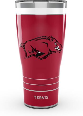 Tervis Traveler Arkansas Razorbacks - كوب سفر MVP ثلاثي الجدران معزول يحافظ على المشروبات باردة وساخنة، 30oz، من الفولاذ المقاوم للصدأ in Kuwait