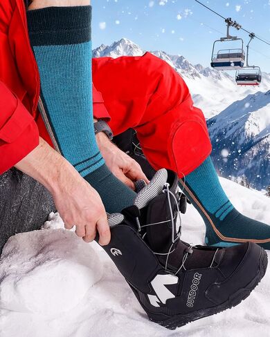 OutdoorMaster Thermolite Merino Wool Ski Socks, Compression Thermal Snowboarding Socks for Men & Women, Cold Weather in Saudi Arabia
